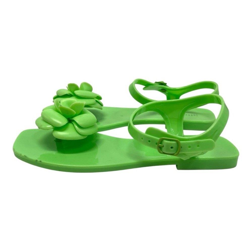 Jeffrey Campbell Fleurise Green Flower Post Flat Summer Jelly Sandals Women’s 7 - Picture 6 of 13